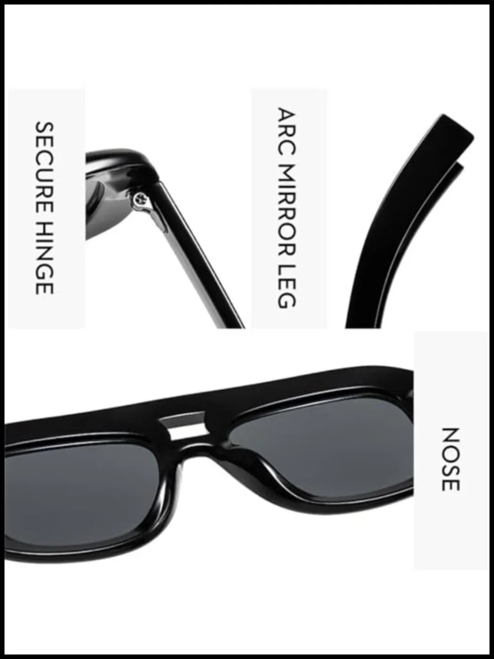 Retro Double Bridge Square Sunglasses Women UV400 Gradient Pilot